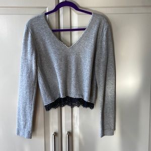 Grey Sweater with Lace